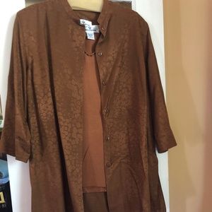 Brown cardigan with shell